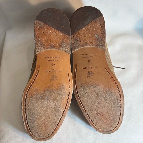 BOBBIES Sz 41 Tan and Brown Suede Lace Up Ankle Boots Made in Portugal - Picture 5 of 10